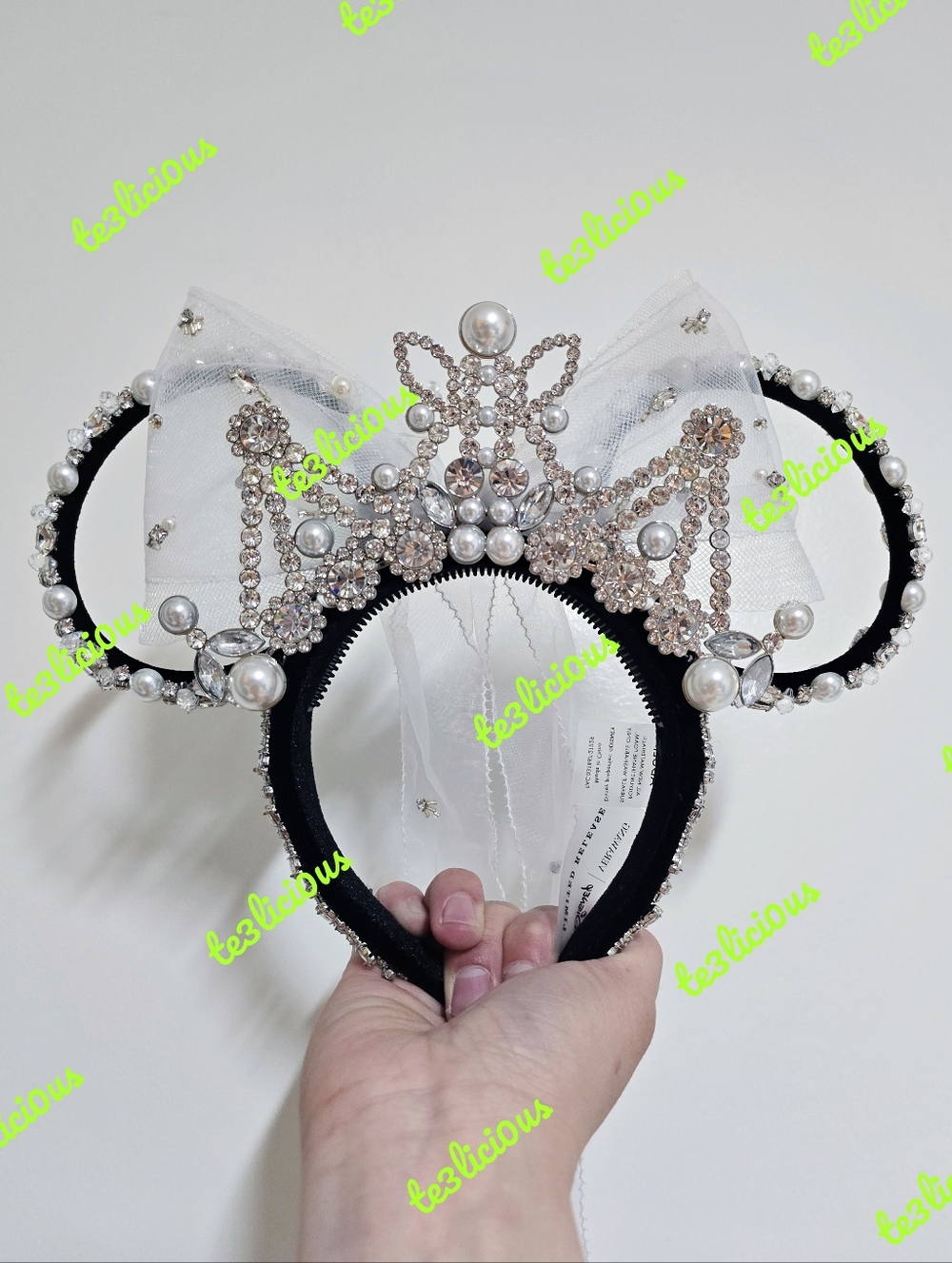 DISNEY PARKS VERA WANG DESIGNER TIARA EARS HEADBAND